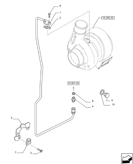 5801372655 - Трубка подачи масл. смазки турбокомпр. ДВС Cursor9T T8.390/Mg.